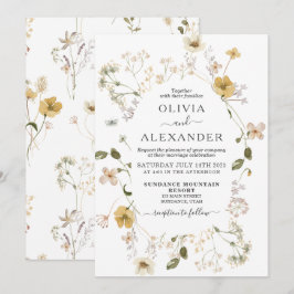 Convite de casamento floral de jardim boho Wildflo