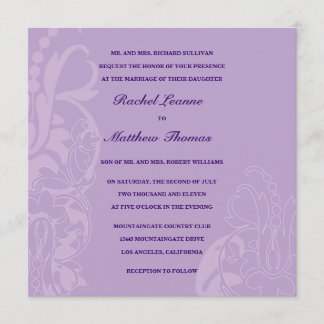 Convite de Casamento Floral de Lavanda