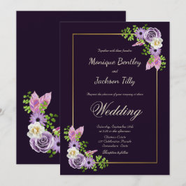 Convite de Casamento Floral de lavanda