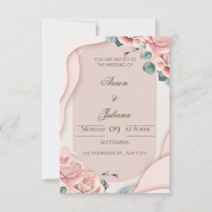 Convite de Casamento Floral de Luxo