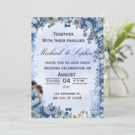 Convite de Casamento Floral de Luxo