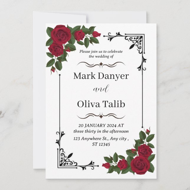 Convite de Casamento Floral de na moda | Personali (Frente)