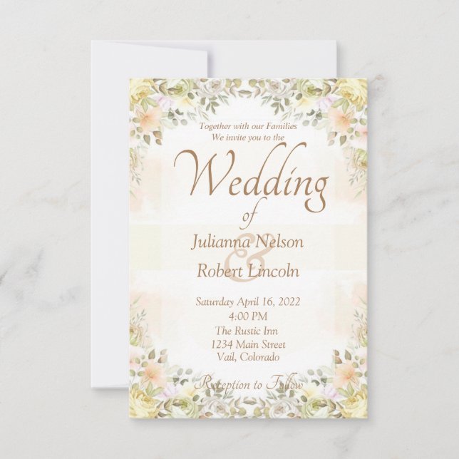 Convite de casamento Floral de Outono (Frente)