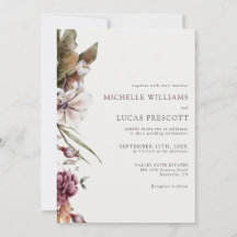 Convite de Casamento Floral de Outono