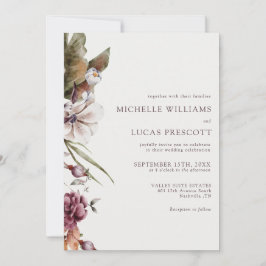 Convite de Casamento Floral de Outono