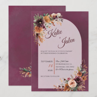 Convite de Casamento Floral de Outono Mal-humorado