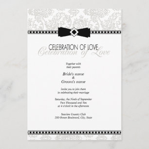 Convite De Casamento Floral De Prata
