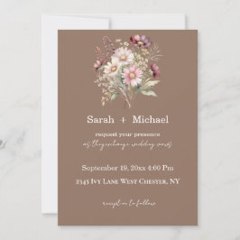 Convite de Casamento Floral de Primavera
