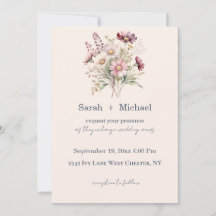 Convite de Casamento Floral de Primavera
