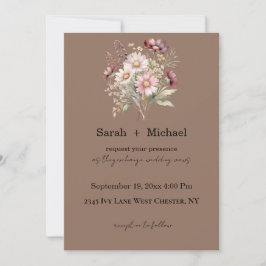 Convite de Casamento Floral de Primavera