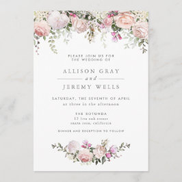 Convite de Casamento Floral de primavera