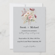Convite de Casamento Floral de Primavera