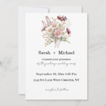 Convite de Casamento Floral de Primavera
