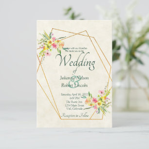 Convite de casamento floral de primavera