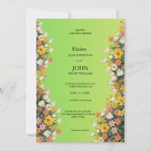 Convite de Casamento Floral de Primavera