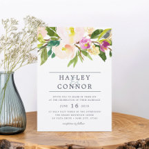 Convite De Casamento Floral De primavera Blush Wat