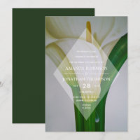Convite de Casamento Floral de Primavera com Lírio