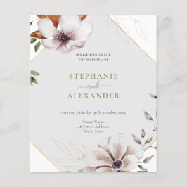 Convite de casamento Floral de Queda Elegante de O