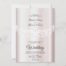 Convite De Casamento Floral De rendas Brancas Eleg