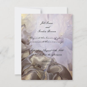 Convite de Casamento Floral de Seda e Organza