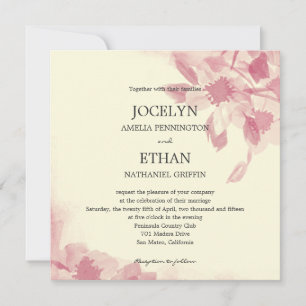 Convite De Casamento Floral De Watercolor