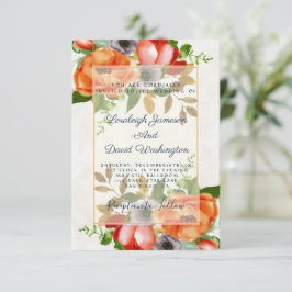 Convite de casamento floral de Watercolor
