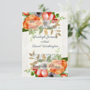 Convite de casamento floral de Watercolor