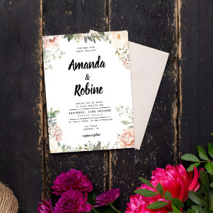 Convite De Casamento Floral Do Jardim De Espanhol