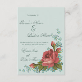 Convite de Casamento Floral e Rosa Vermelha Elegan