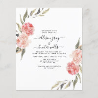 Convite de Casamento Floral Econômico | Panfleto A