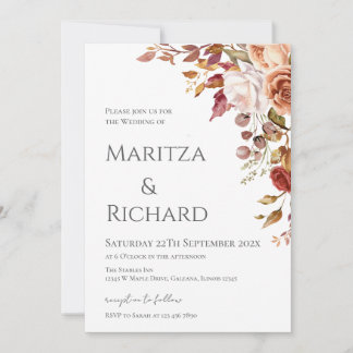 Convite de Casamento Floral Elegante