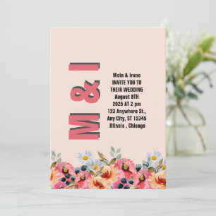 Convite De Casamento Floral Elegante
