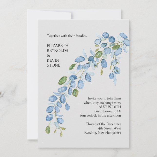 Convite de casamento floral elegante (Frente)