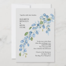 Convite de casamento floral elegante