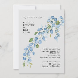 Convite de casamento floral elegante