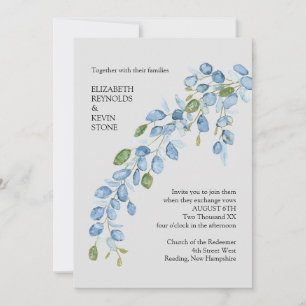 Convite de casamento floral elegante