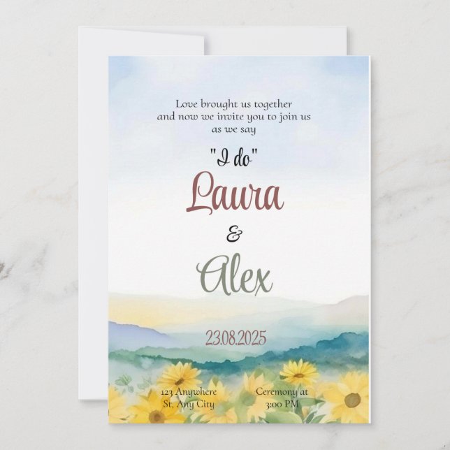 Convite De Casamento Floral Elegante (Frente)