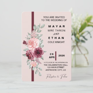 Convite De Casamento Floral Elegante
