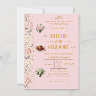 Convite de Casamento Floral Elegante