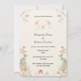 Convite De Casamento Floral Elegante