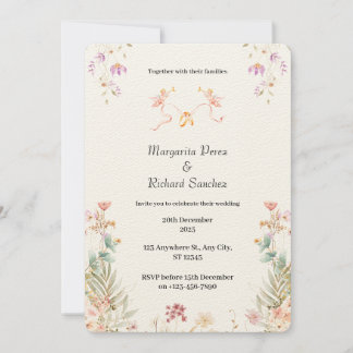 Convite De Casamento Floral Elegante