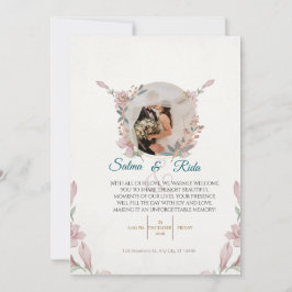 Convite de Casamento Floral Elegante