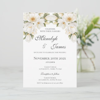 Convite de Casamento Floral Elegante