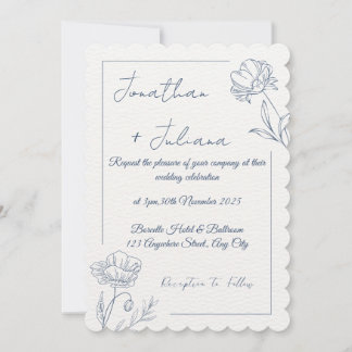 Convite de Casamento Floral Elegante