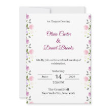 Convite de Casamento Floral Elegante