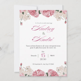 Convite de Casamento Floral Elegante