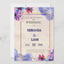 Convite de Casamento Floral Elegante