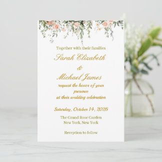 Convite de Casamento Floral Elegante |