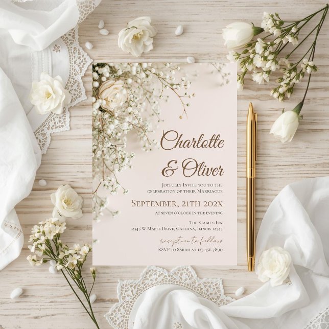 Convite de Casamento Floral Elegante (Criador carregado)