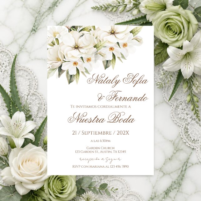 Convite de Casamento Floral Elegante (Criador carregado)